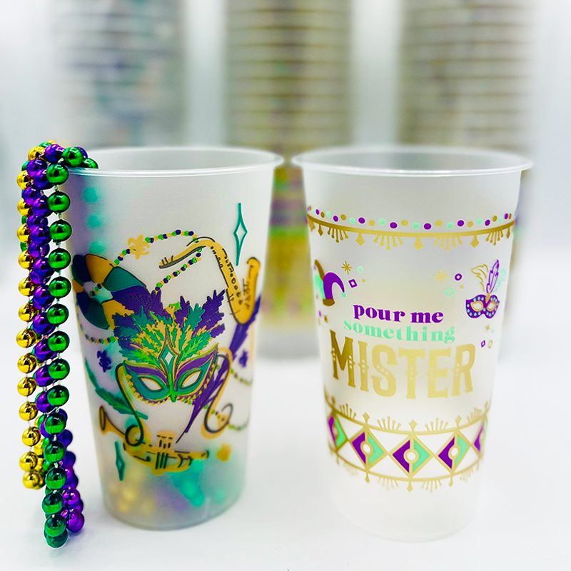 Mardi Gras To-Go-Cups<br>(Pack of 25)