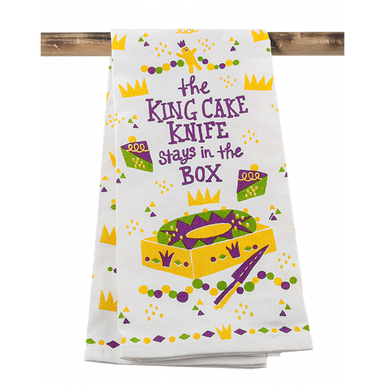 King Cake Knife Stays in Box<br>Kitchen Towel