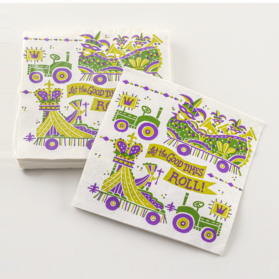 Mardi Gras Cocktail Napkins